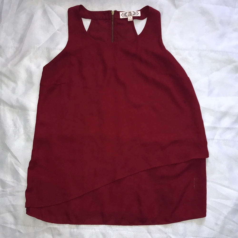 Pink Rose red flowy top